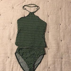 Lands end tankini. Green and blue